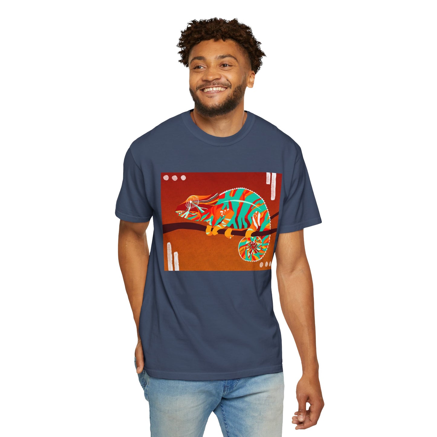 Vibrant Chameleon T-Shirt | Eco-friendly Fashion Tee, Unisex Graphic Tee, Animal Lover Shirt, Gift for Nature Enthusiasts