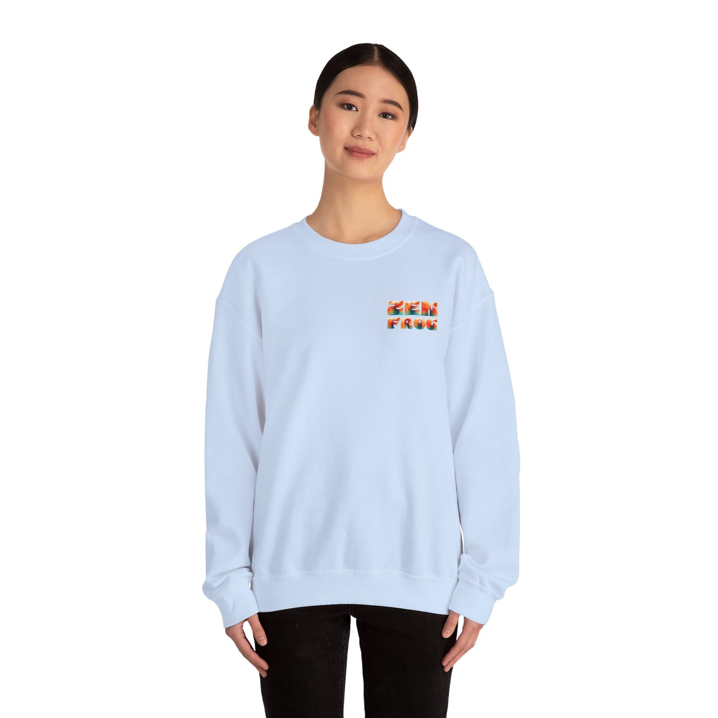 Funky Fish Crewneck Sweatshirt - Zen Frog Cozy & Calm Vibes for All, Perfect Gift for Nature Lovers, Relaxation, and Casual Wear