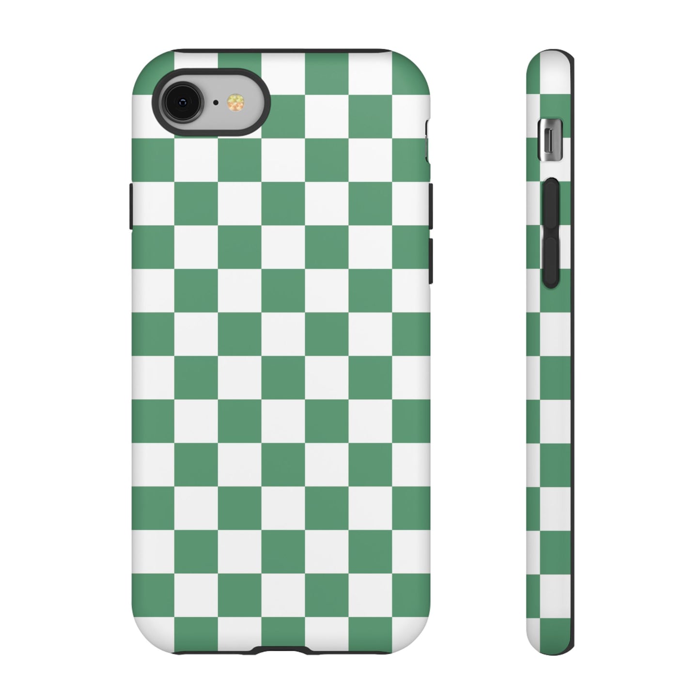 Stylish Phone Case - Green Checker Print, Trendy Phone Cover, Unique Gift, Modern Accessories, Eco-Friendly Case
