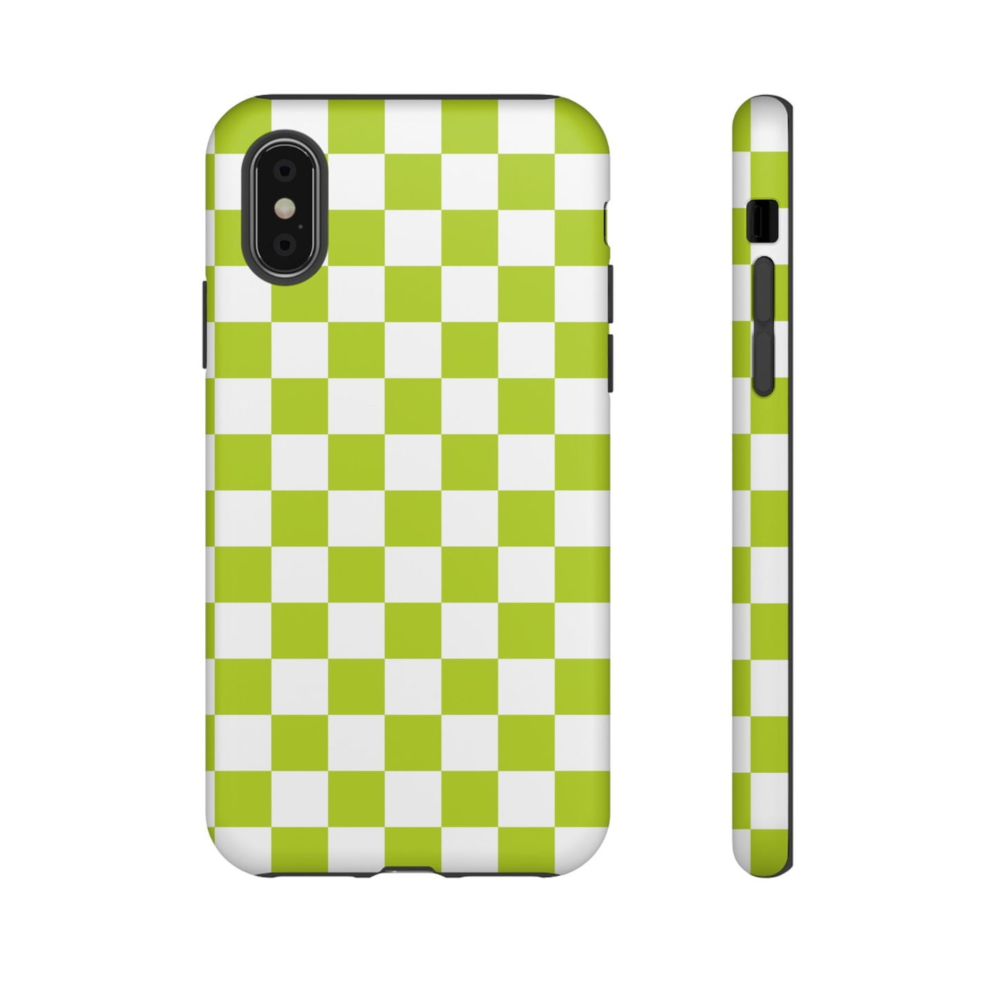 Lively Checker Pattern Phone Case | Tough Cases, Green Checkered Design, Unique Cell Phone Cover, Trendy Accessory, Gift Idea