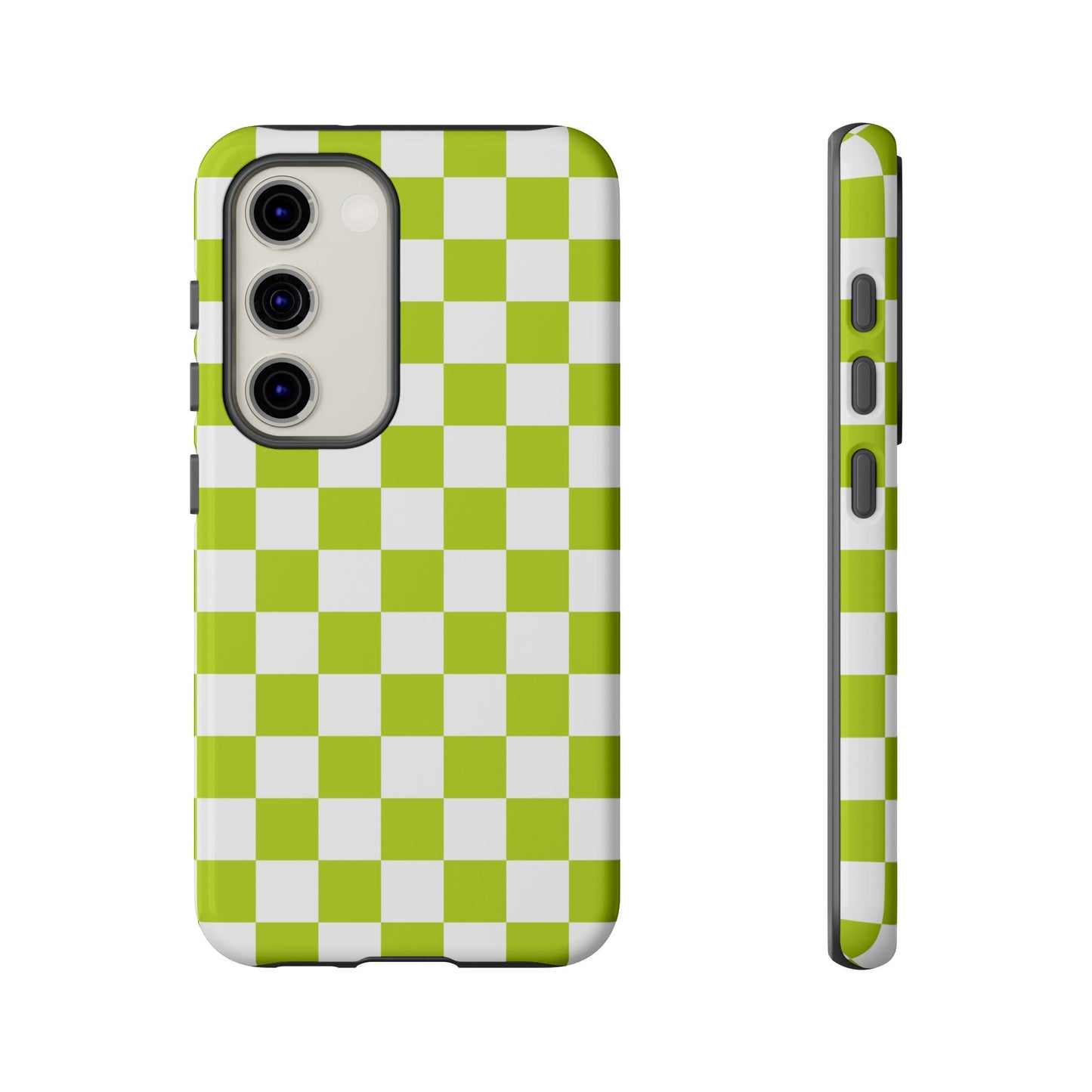 Lively Checker Pattern Phone Case | Tough Cases, Green Checkered Design, Unique Cell Phone Cover, Trendy Accessory, Gift Idea