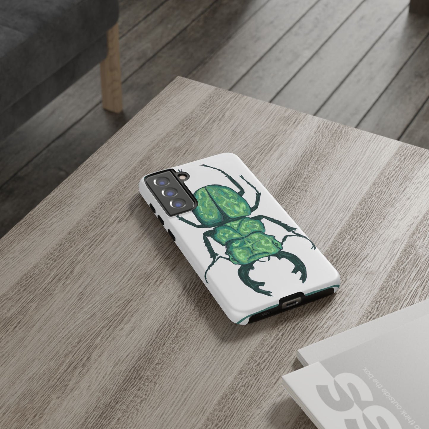Green Beetle Phone Case - Tough Cases, Insect Lover Gift, Nature Lover Accessory, Unique Phone Cover, Eco-Friendly Design