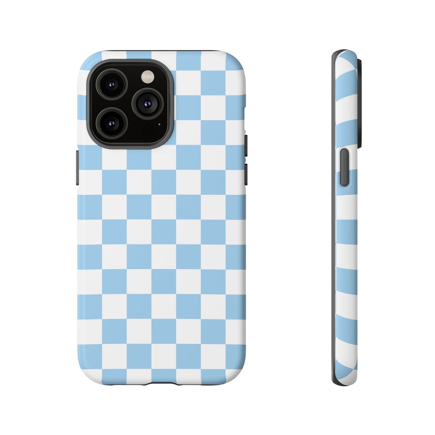 Blue Checkered Phone Case, Tough Phone Cover, Stylish Mobile Protector, Unique Gift for Him/Her, Trendy Accessories for Holidays