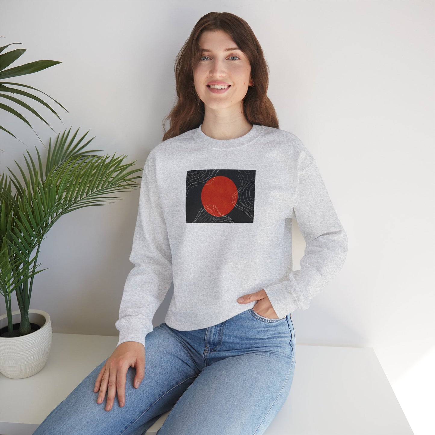 Minimalist Sunset Crewneck Sweatshirt, Cozy Unisex Sweater for Everyday Wear, Gift for Fall, Layering Essential