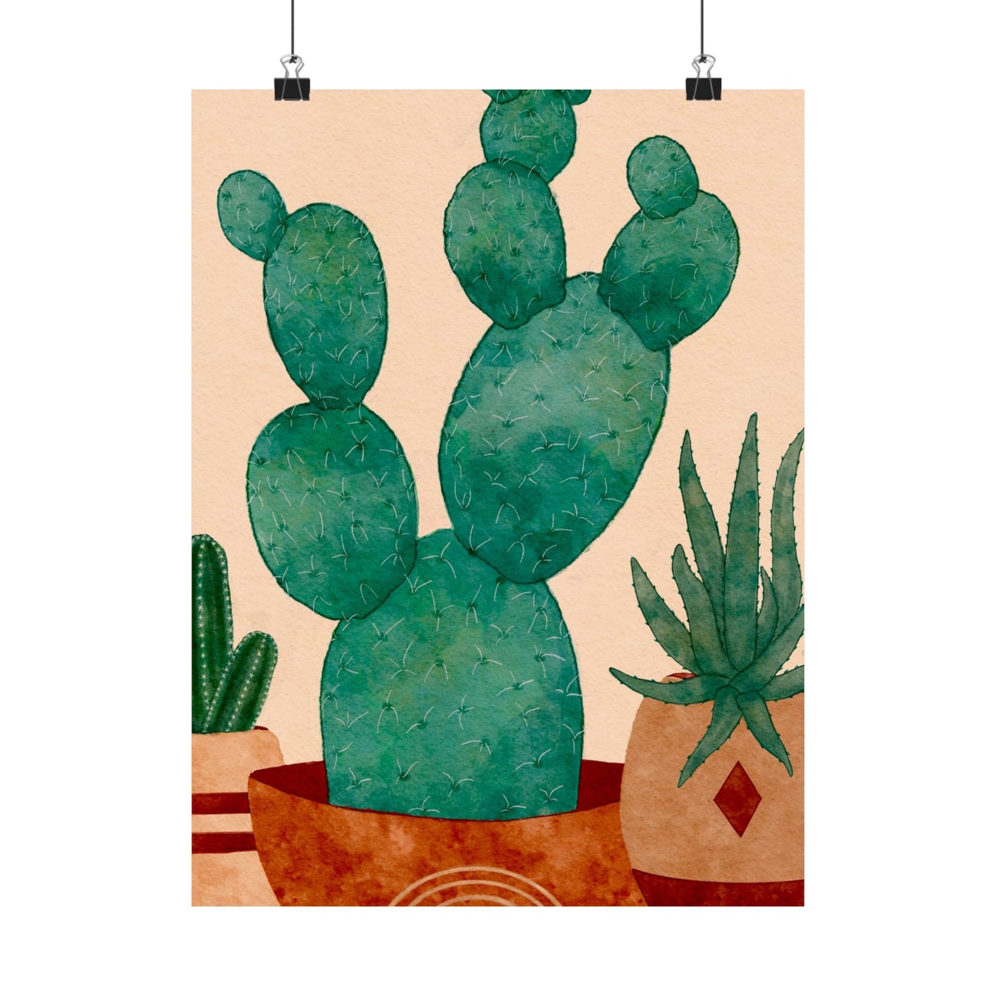 Cactus Art Print, Matte Vertical Posters, Botanical Decor, Green Home Art, Nature Wall Art, Gifts for Plant Lovers