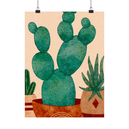 Cactus Art Print, Matte Vertical Posters, Botanical Decor, Green Home Art, Nature Wall Art, Gifts for Plant Lovers
