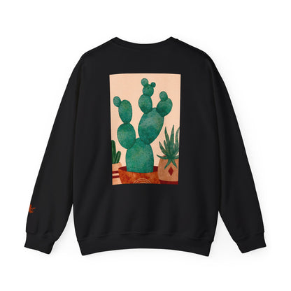 Cactus Art Crewneck Sweatshirt - Cozy unisex pullover, perfect for plant lovers, everyday wear, gifts for him/her, and casual outings