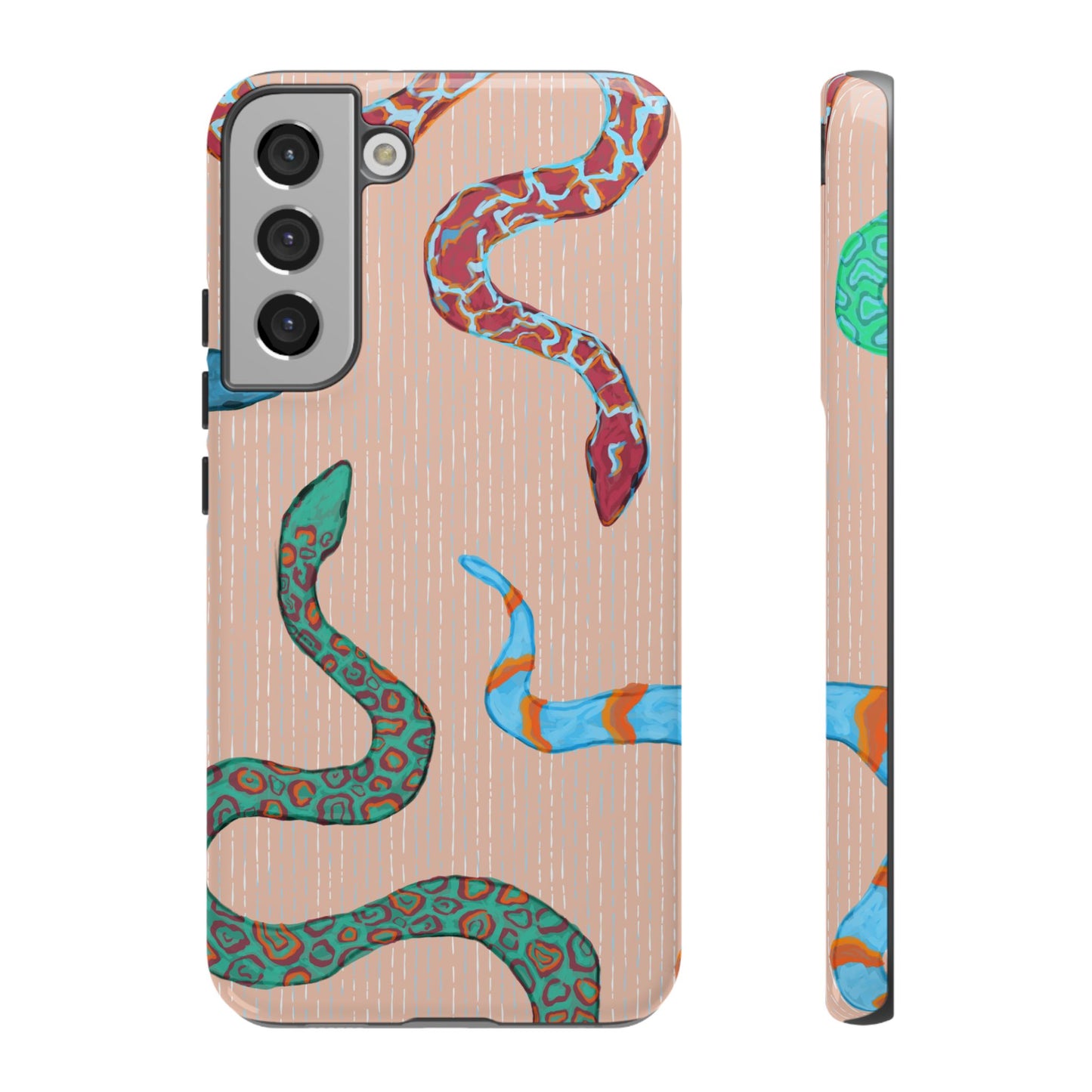 Colorful Snake Phone Case, Tough Phone Case, Unique Phone Cover, Animal Print Case, Gifts for Her, Trendy Accessories