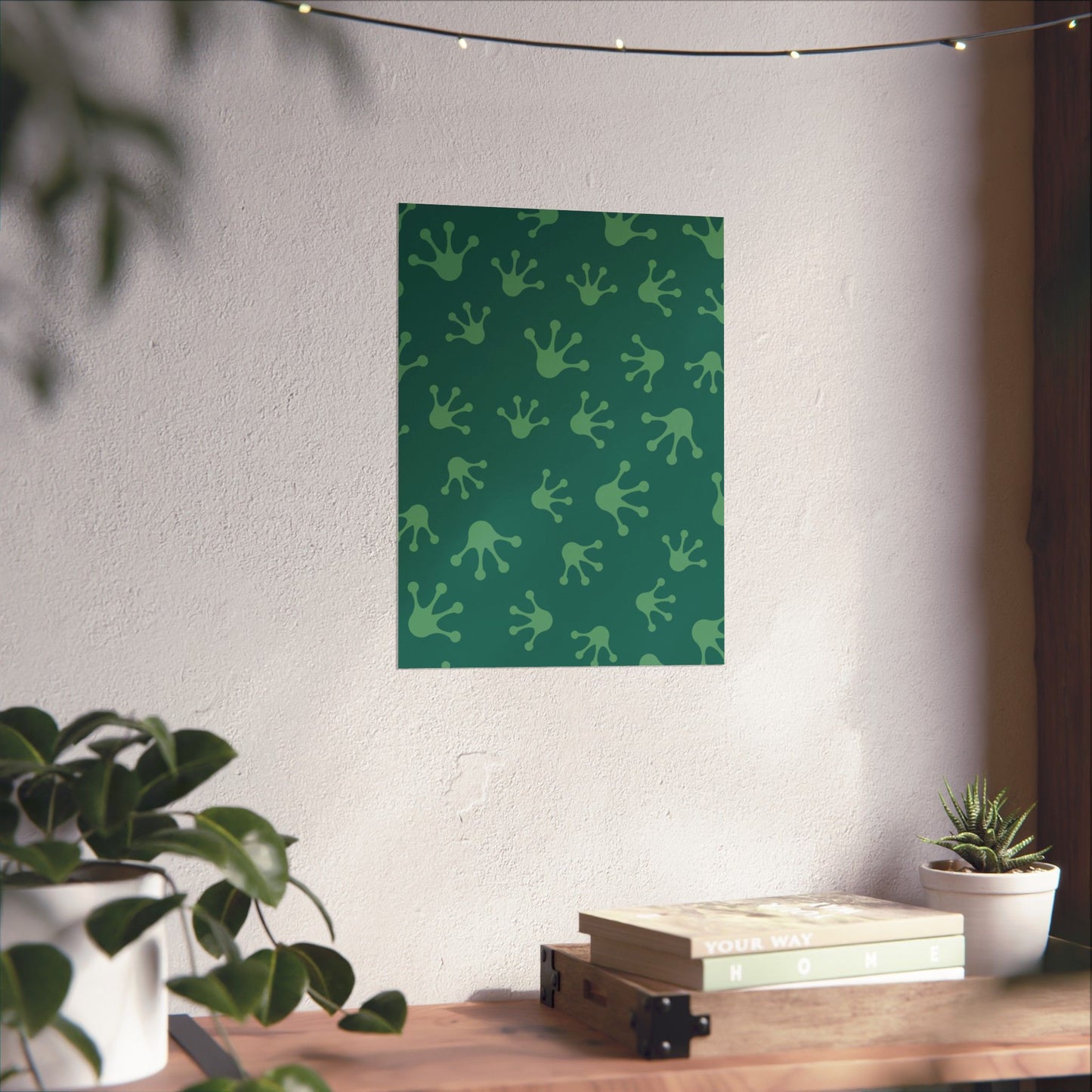 Frog Splash Art Prints, Fun Wall Decor for Kids, Nursery Room Accent, Green Frog Pattern Posters, Gift for Frog Lovers