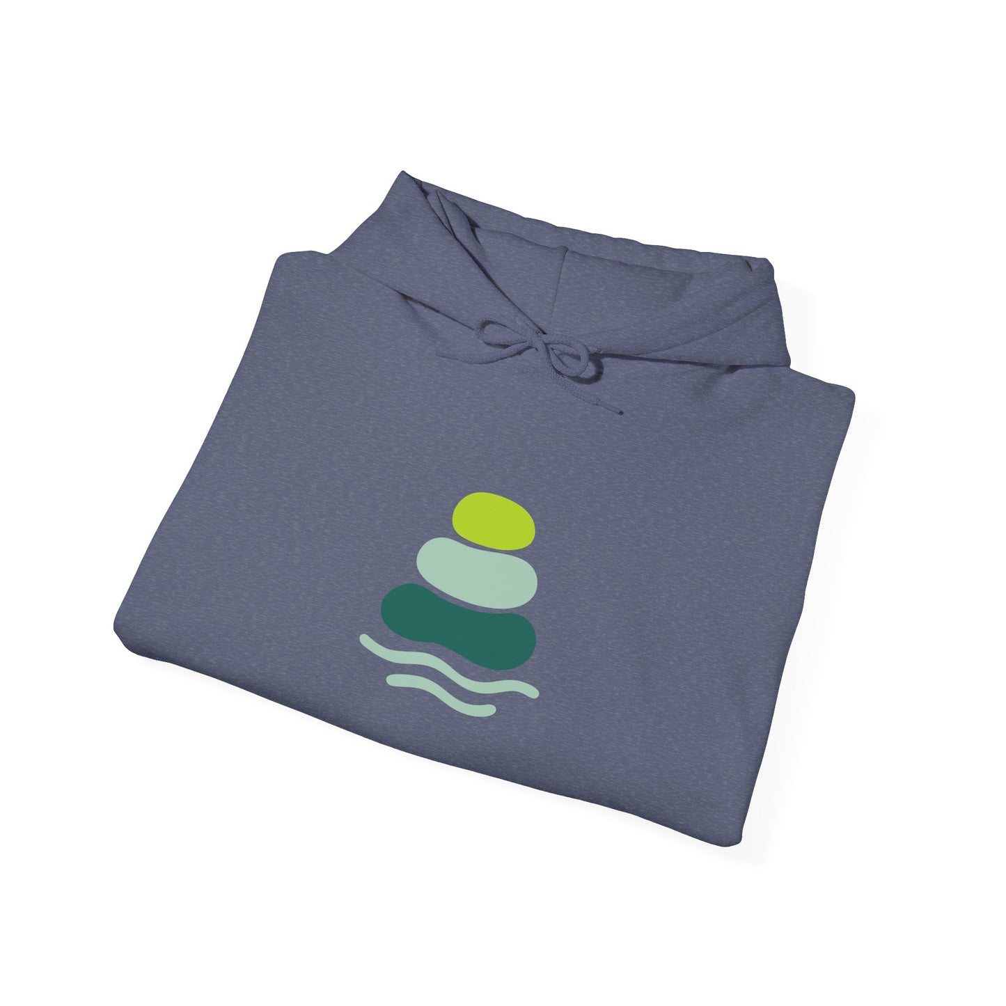 Serene Stacked Stones Hoodie, Unisex Sweatshirt for Mindfulness, Cozy Layer for Relaxation, Gift for Yoga Lovers, Perfect for Meditation