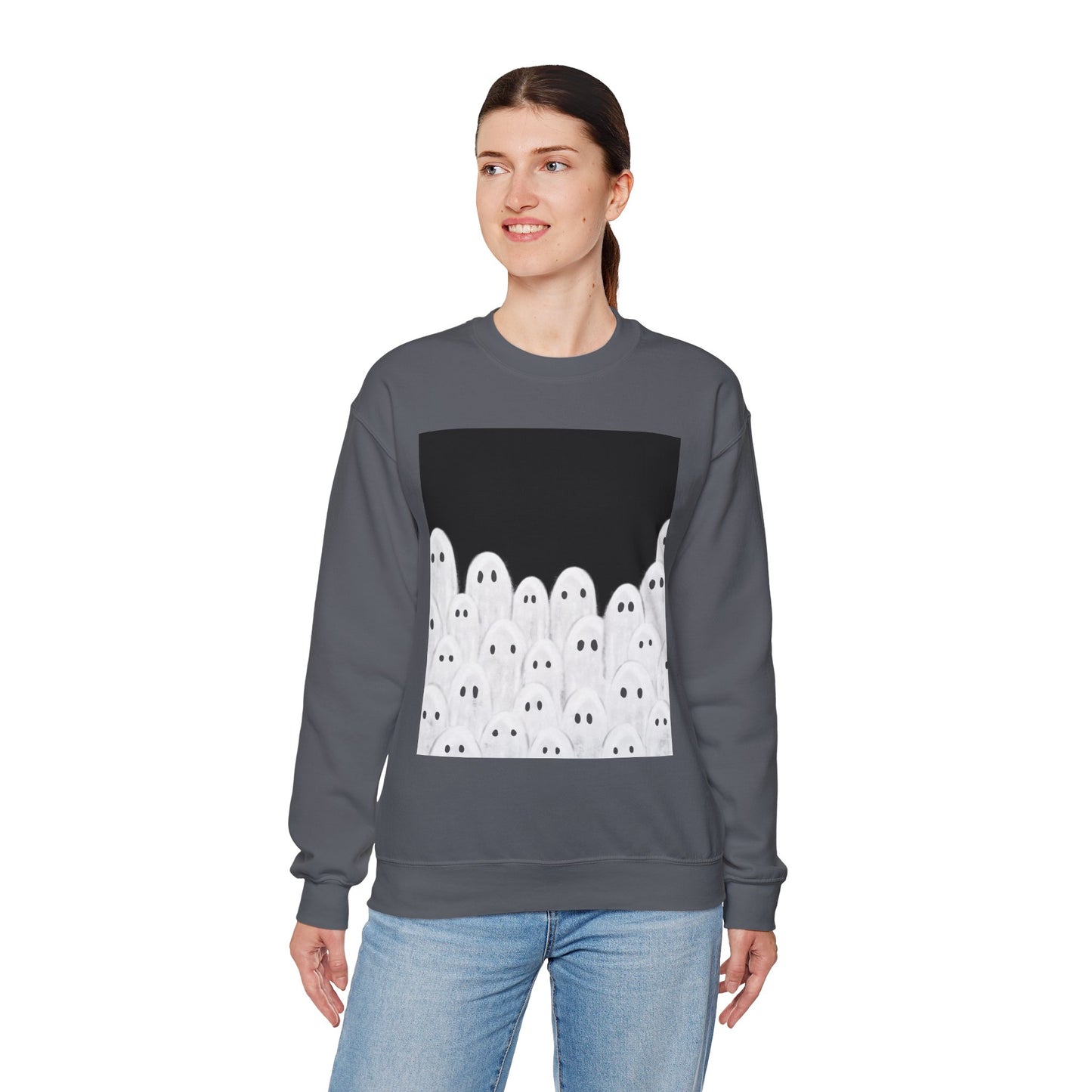 Painted Ghosts Crewneck | Cozy Sweatshirt, Perfect for Halloween, Fall, and Spooky Season