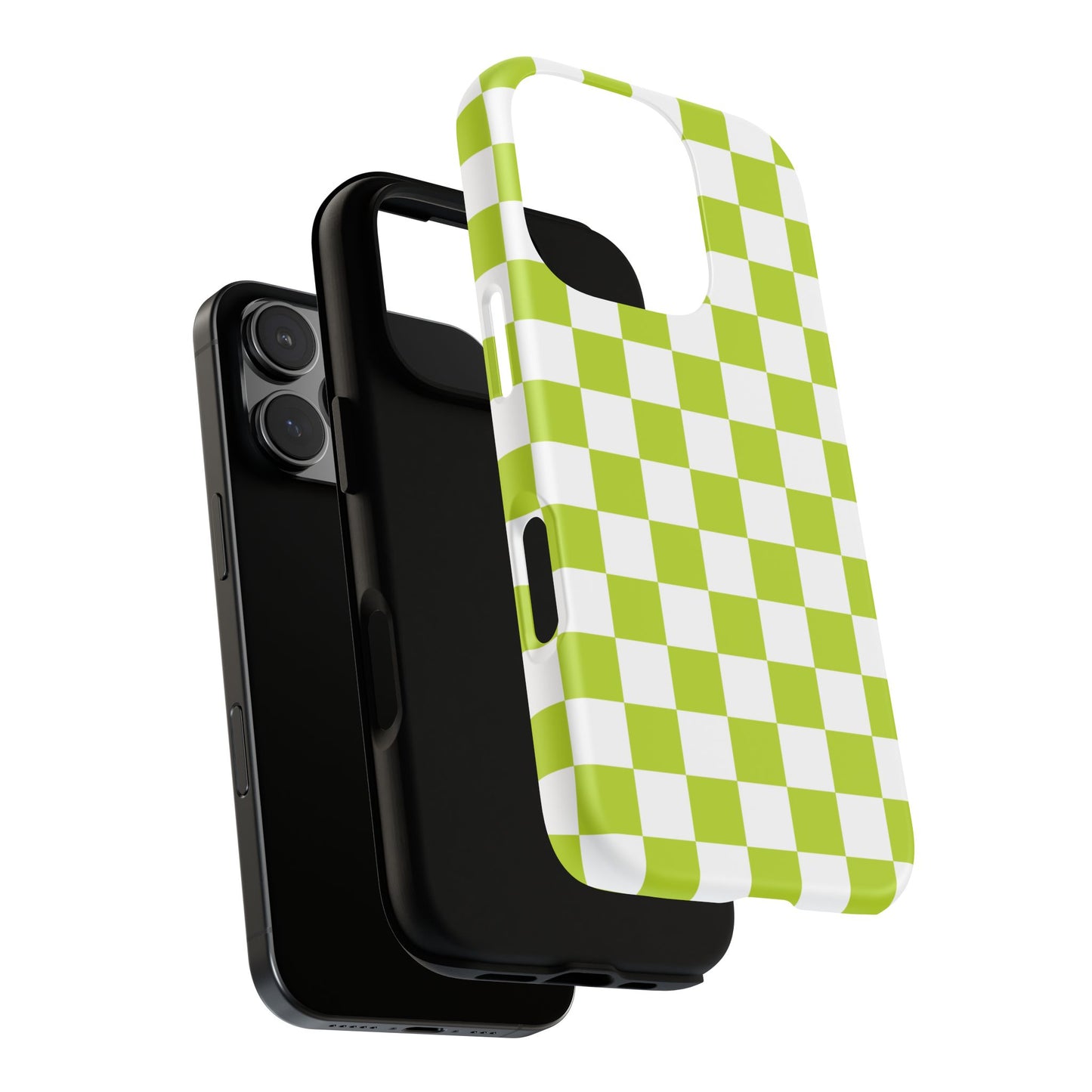 Lively Checker Pattern Phone Case | Tough Cases, Green Checkered Design, Unique Cell Phone Cover, Trendy Accessory, Gift Idea