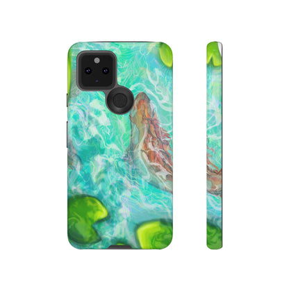 Watercolor Phone Case, Nature Lover Gift, Tough Phone Cover, Phone Accessory, Unique Design for Spring/Summer, Lily Pad, Fish Pond