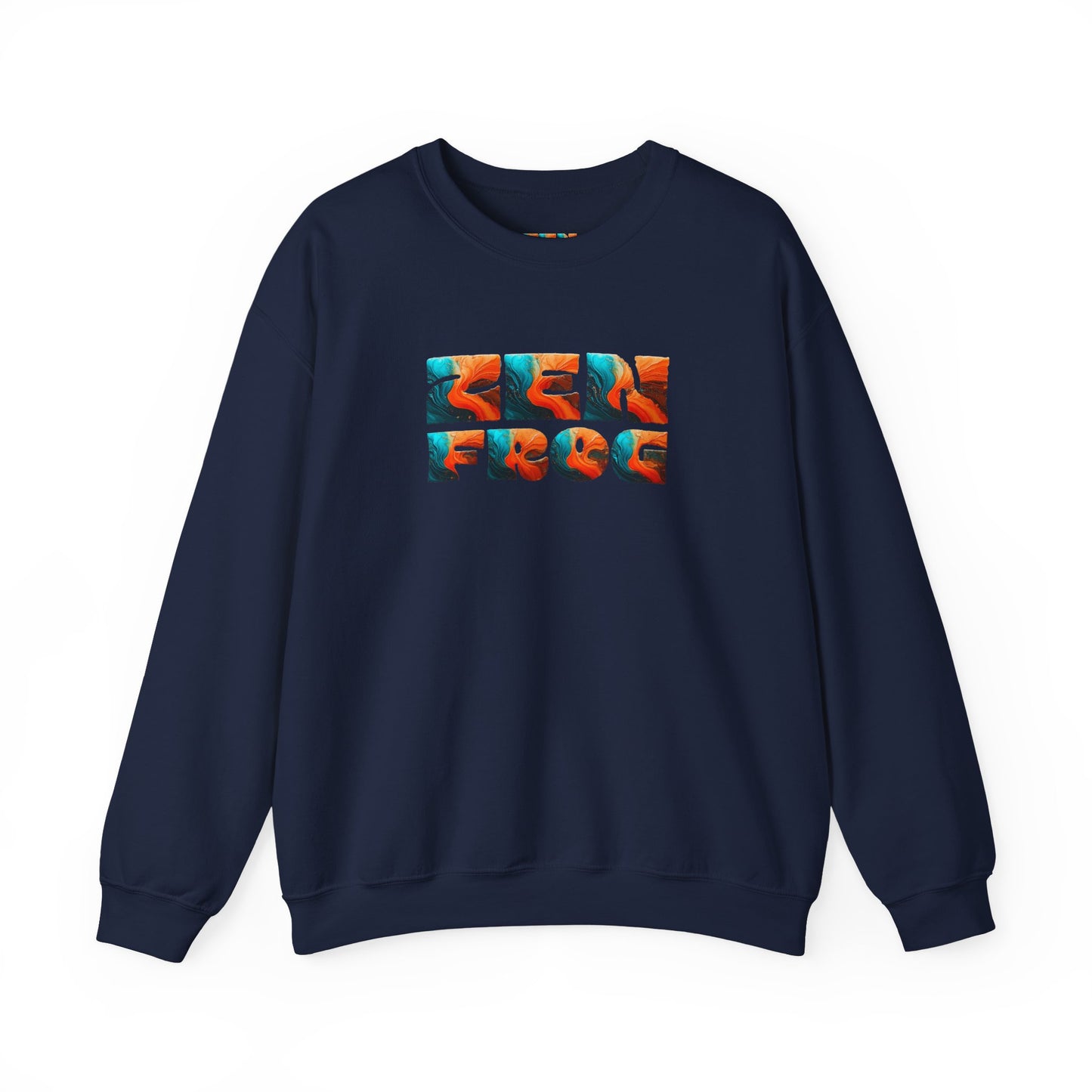 Zen Frog Crewneck Sweatshirt, Cozy Unisex Sweatshirt, Relaxed Fit Fashion, Perfect Gift for Friends, Everyday Style, Casual Wear, Simple Moon Design, Gift for Him, Gift for Her