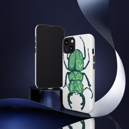 Green Beetle Phone Case - Tough Cases, Insect Lover Gift, Nature Lover Accessory, Unique Phone Cover, Eco-Friendly Design