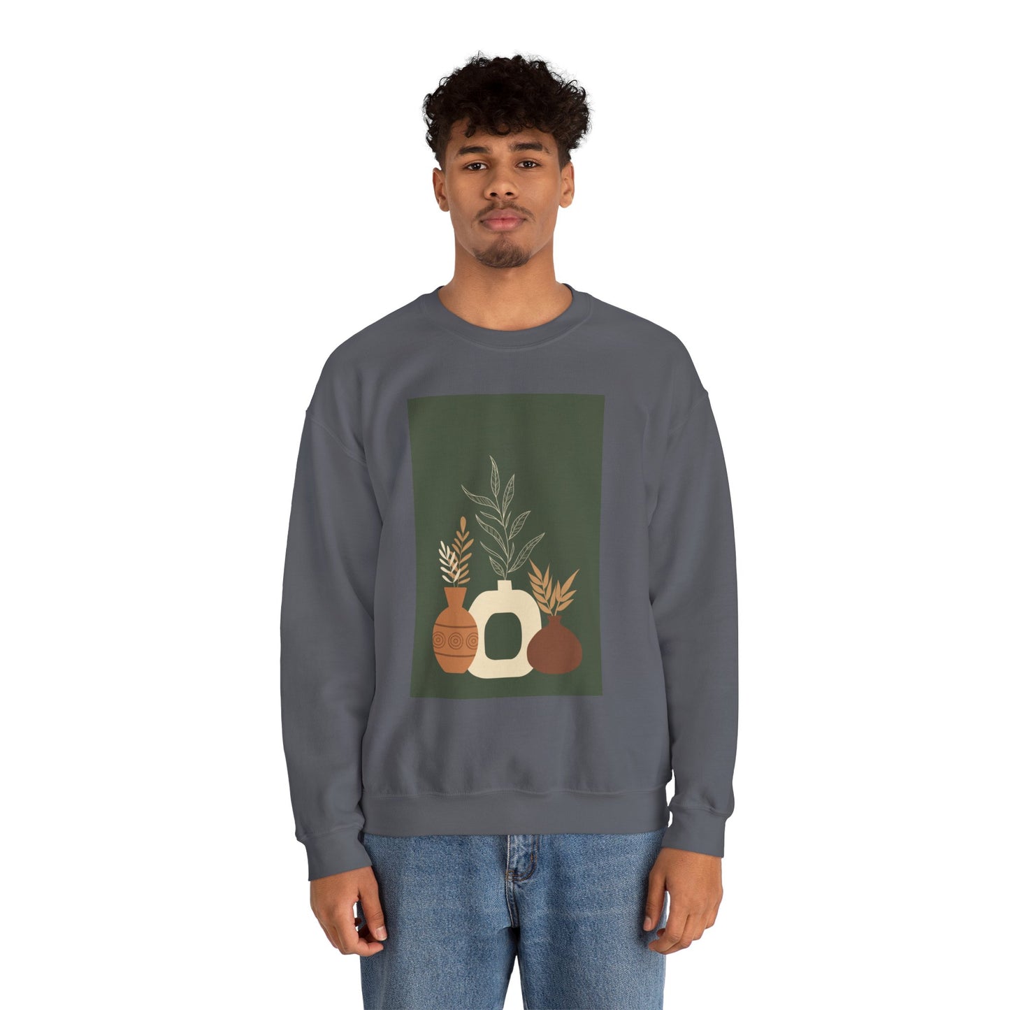 Fall-Inspired Botanical Crewneck Sweatshirt, Cozy Sweatshirt for Women, Warm Unisex Sweater, Autumn Gift,  Plant Lover Apparel