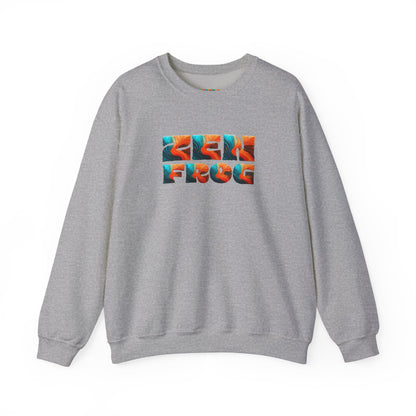 Zen Frog Crewneck Sweatshirt, Cozy Unisex Sweatshirt, Relaxed Fit Fashion, Perfect Gift for Friends, Everyday Style, Casual Wear, Simple Moon Design, Gift for Him, Gift for Her