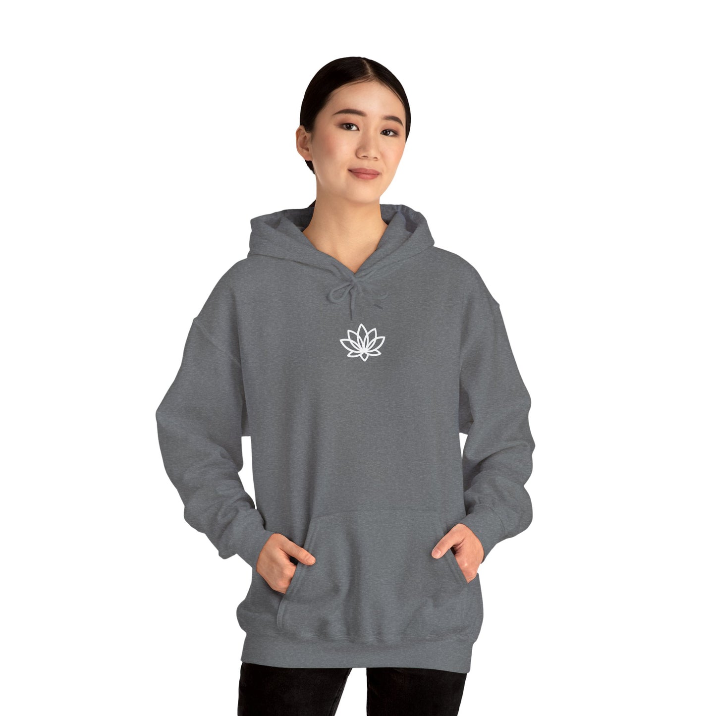 Lotus Flower Unisex Hoodie: Cozy Sweatshirt, Gift for Yoga Lovers, Meditation Apparel, Casual Streetwear, Nature-Inspired Wear, Artsy Collage, Cool Crewnecks