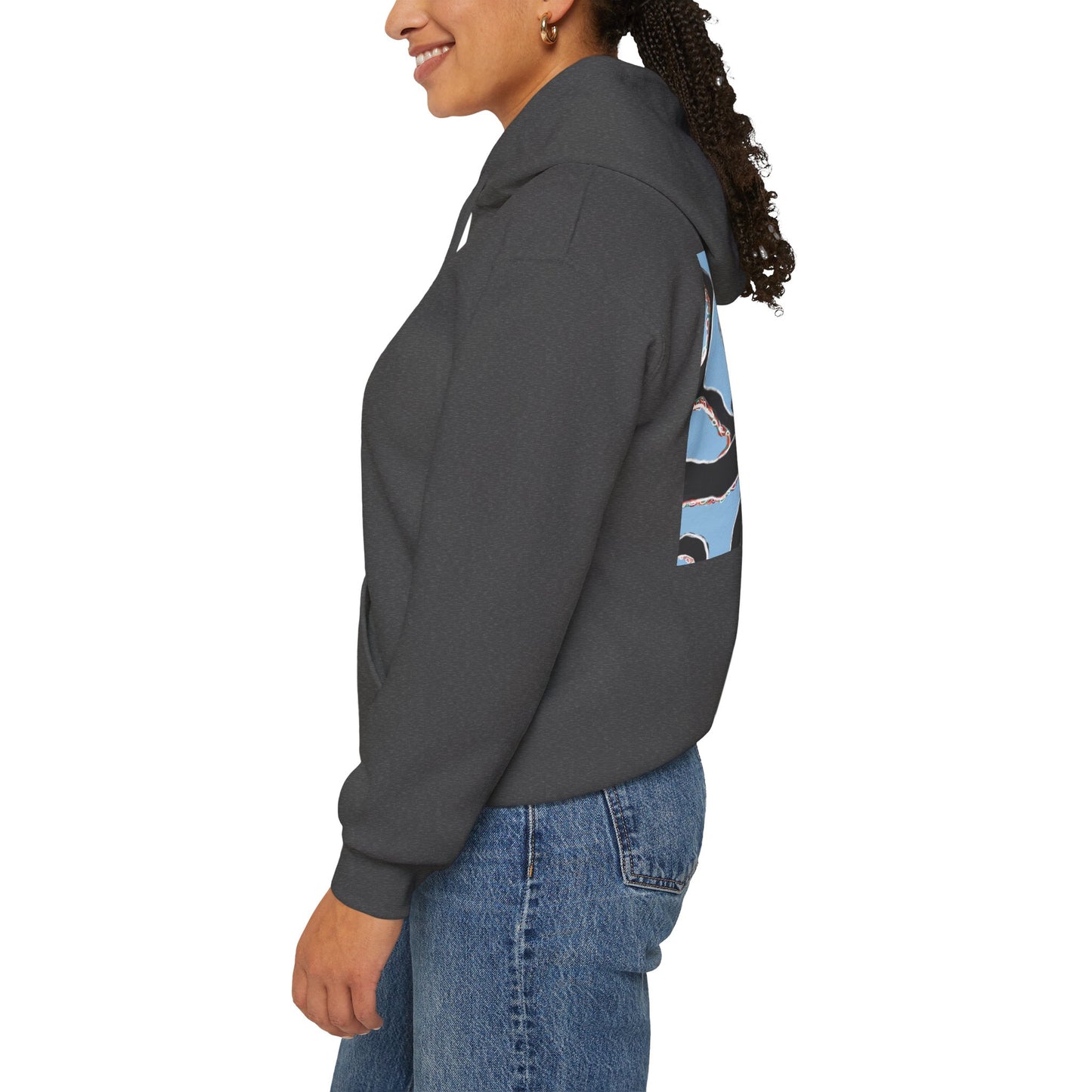 Zen Frog Octopus Unisex Heavy Blend Hooded Sweatshirt, Cozy Graphic Hoodie, Gift for Ocean Lovers, Unique Casual Wear, Relaxed Style