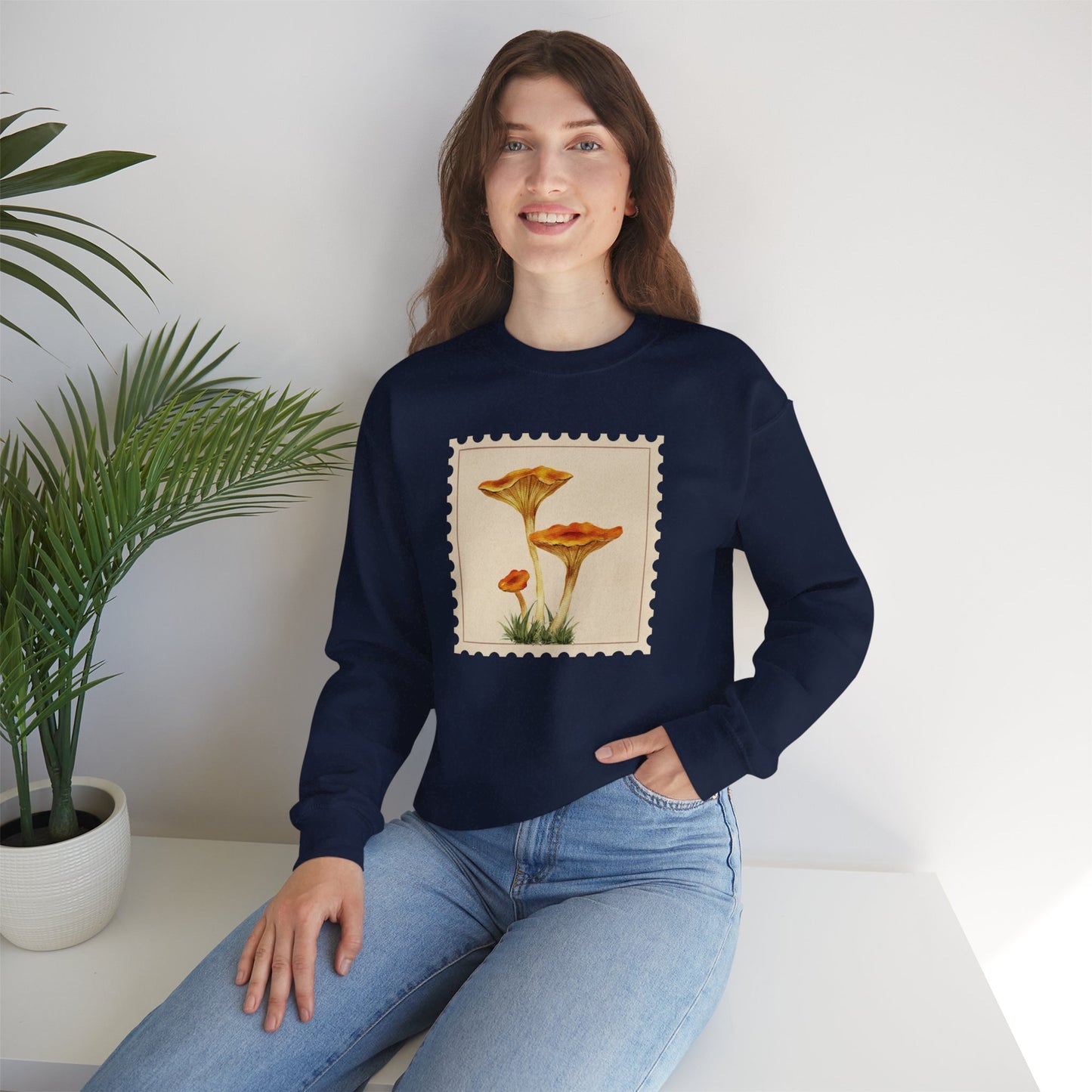 Vintage Floral Crewneck Sweatshirt, Cozy Fall Wear, Unisex Gift, Mushroom Art Apparel, Nature Lover Outfit, Comfy Mushroom Crewneck, Vintage Style