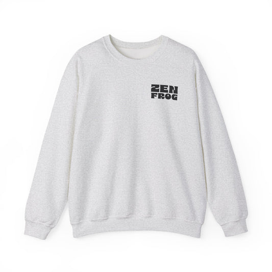 Zen Frog Crewneck Sweatshirt, Casual Unisex Top, Cozy Gift, Fall Fashion, Relaxed Style, Yoga Apparel, Evil Eye Design