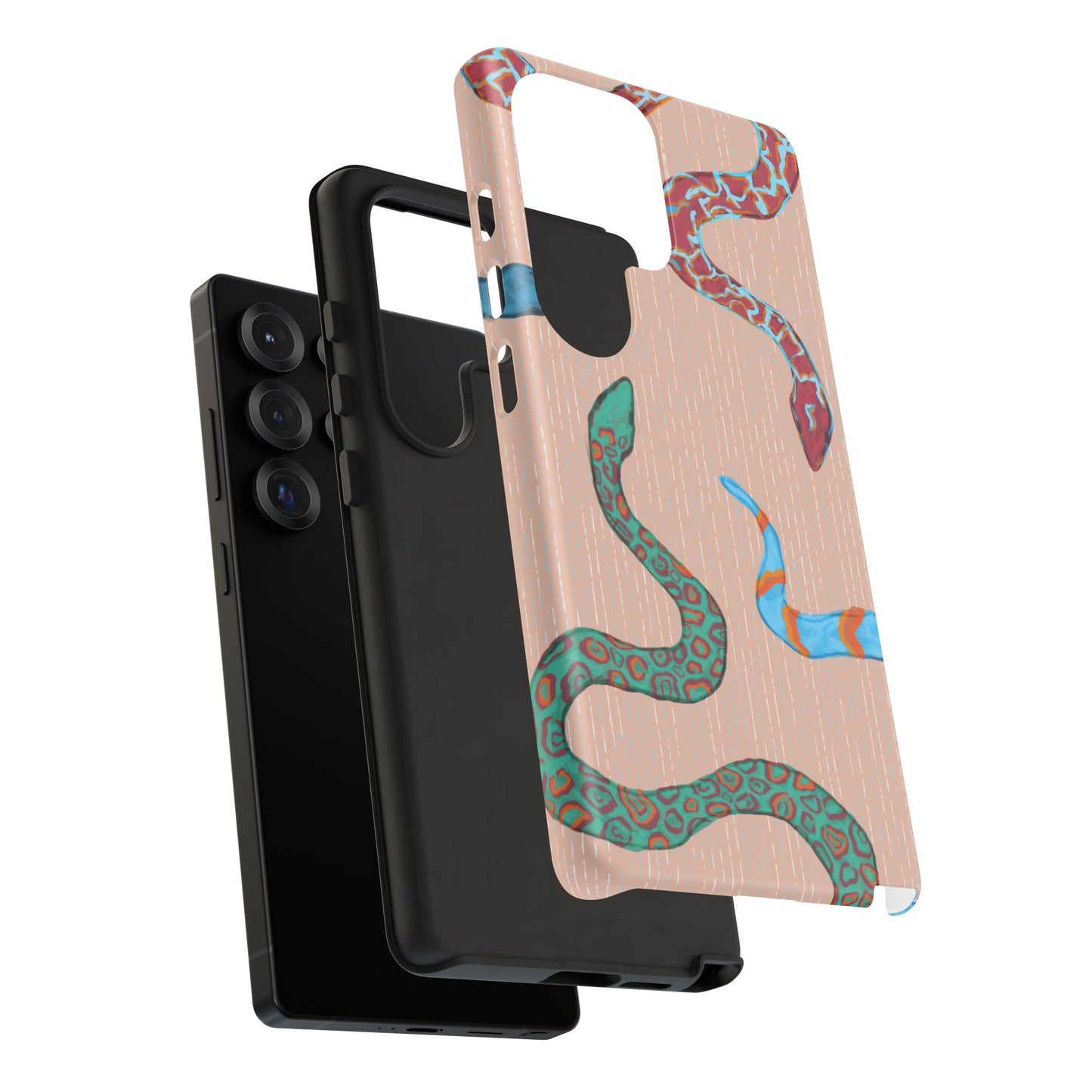 Colorful Snake Phone Case, Tough Phone Case, Unique Phone Cover, Animal Print Case, Gifts for Her, Trendy Accessories
