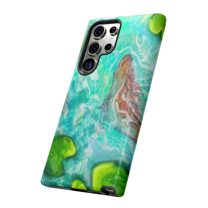 Watercolor Phone Case, Nature Lover Gift, Tough Phone Cover, Phone Accessory, Unique Design for Spring/Summer, Lily Pad, Fish Pond