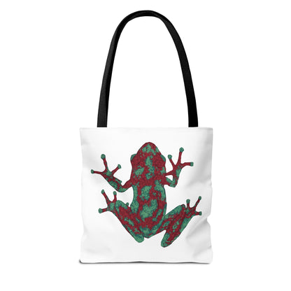Frog Art Tote Bag, Eco-Friendly Shopping Bag, Nature Lover Gift, Stylish Reusable Tote, Unique Animal Print Purse