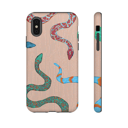 Colorful Snake Phone Case, Tough Phone Case, Unique Phone Cover, Animal Print Case, Gifts for Her, Trendy Accessories