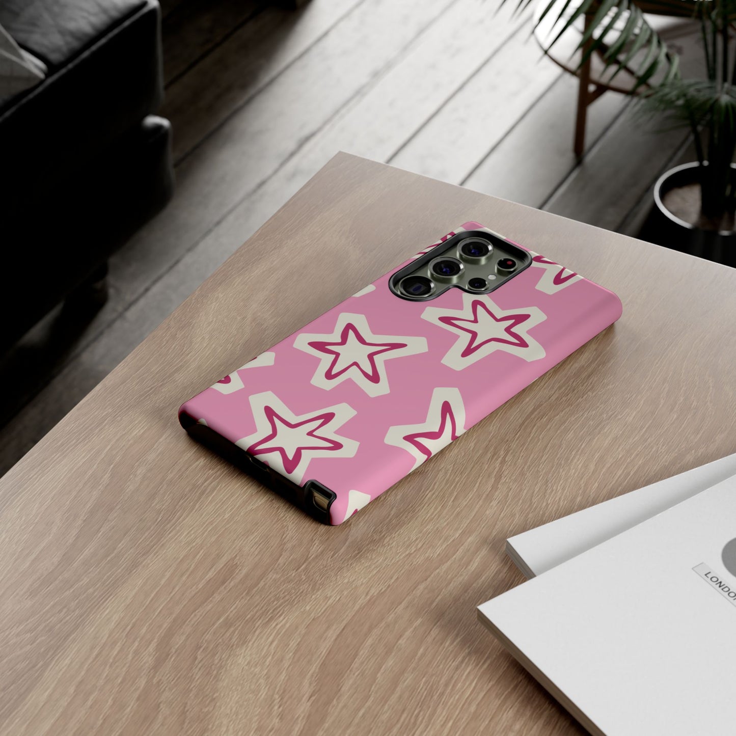 Starry Pink Phone Case | Tough Cases for Trendy Protection, Cute Gift, Fun Design, Holiday Match, Everyday Use