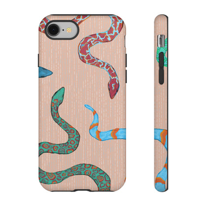Colorful Snake Phone Case, Tough Phone Case, Unique Phone Cover, Animal Print Case, Gifts for Her, Trendy Accessories