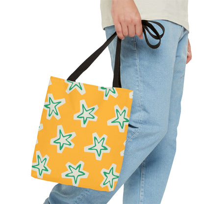 Starry Yellow Tote Bag | Stylish Grocery Tote, Eco-Friendly Bag, Beach Bag, Weekend Getaway, Custom Design