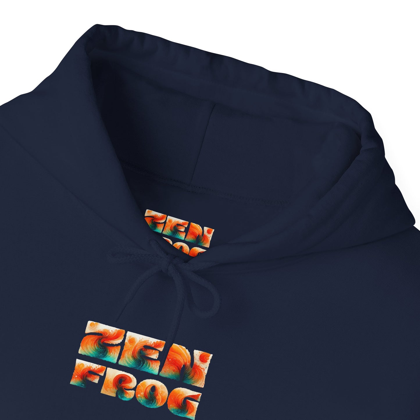 Zen Frog Hooded Sweatshirt - Cozy Unisex Hoodie, Casual Wear, Spring Fashion, Unique Gifts, Streetwear Style, Simple Moon Design, Gift for Him, Gift for Her