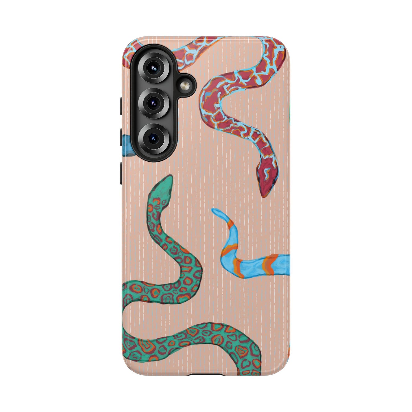 Colorful Snake Phone Case, Tough Phone Case, Unique Phone Cover, Animal Print Case, Gifts for Her, Trendy Accessories