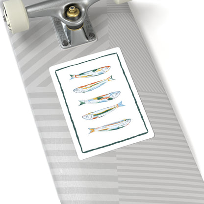 Artistic Fish Kiss-Cut Stickers, Ocean Decor, Laptop Stickers, Unique Gift, Aquatic Aesthetic, Watercolor Design, Cute Stickers, Fish Sticker, Quirky Fun Stickers