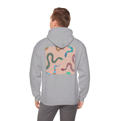 Vibrant Unisex Hoodie with Zen Frog and Snake Design, Cool Gift for Nature Lovers, Casual Wear for All Occasions, Gift for Her, Cool Hoodies