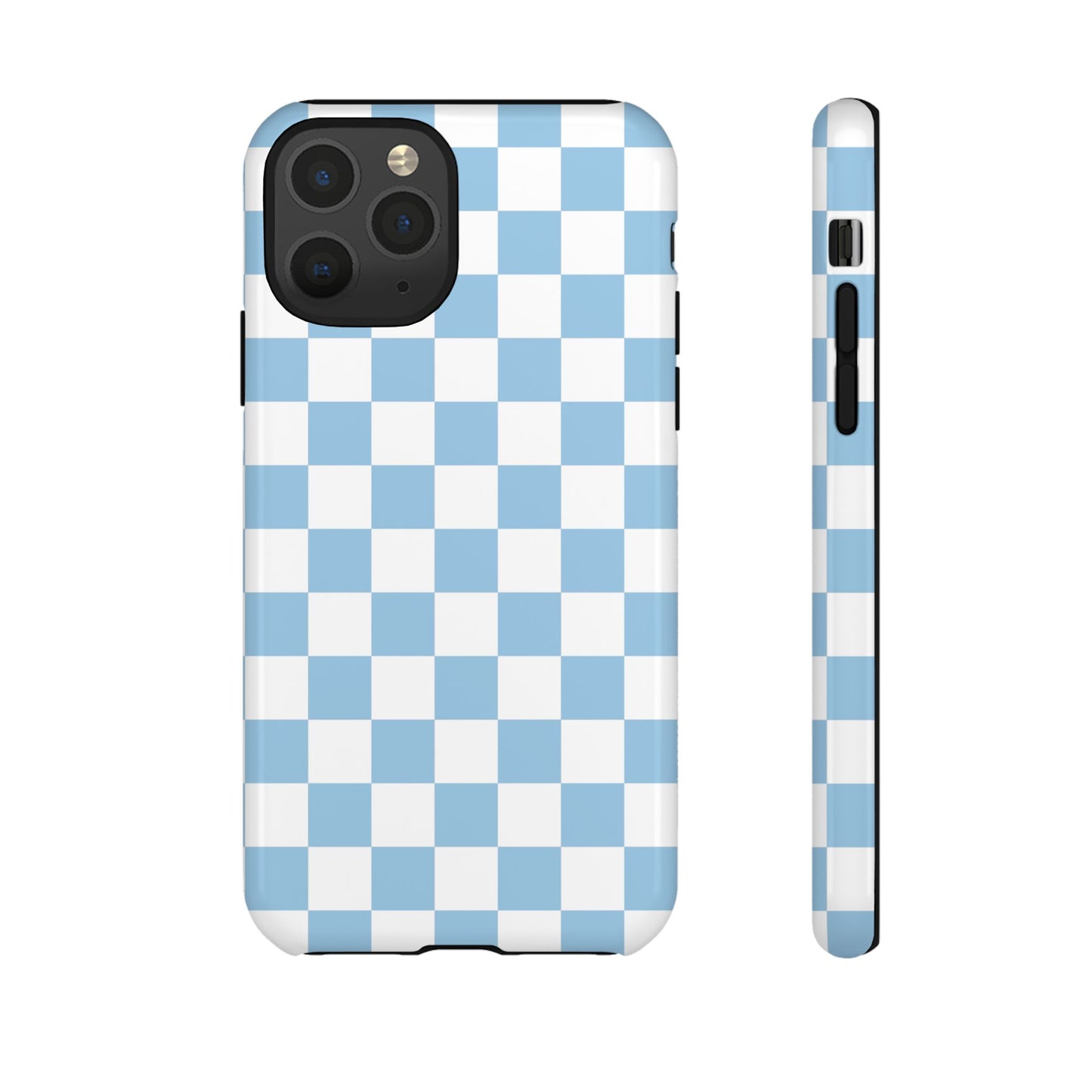 Blue Checkered Phone Case, Tough Phone Cover, Stylish Mobile Protector, Unique Gift for Him/Her, Trendy Accessories for Holidays