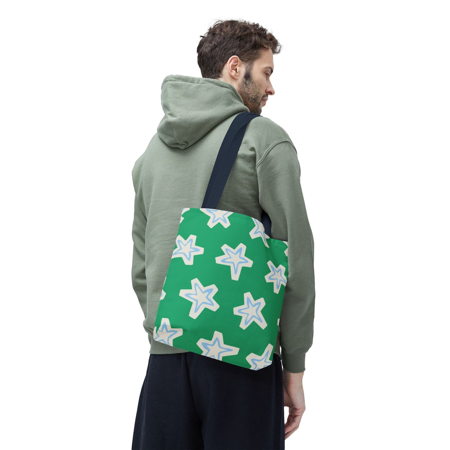 Starry Green AOP Tote Bag | Stylish Grocery Tote, Eco-Friendly Bag, Beach Bag, Weekend Getaway, Custom Design