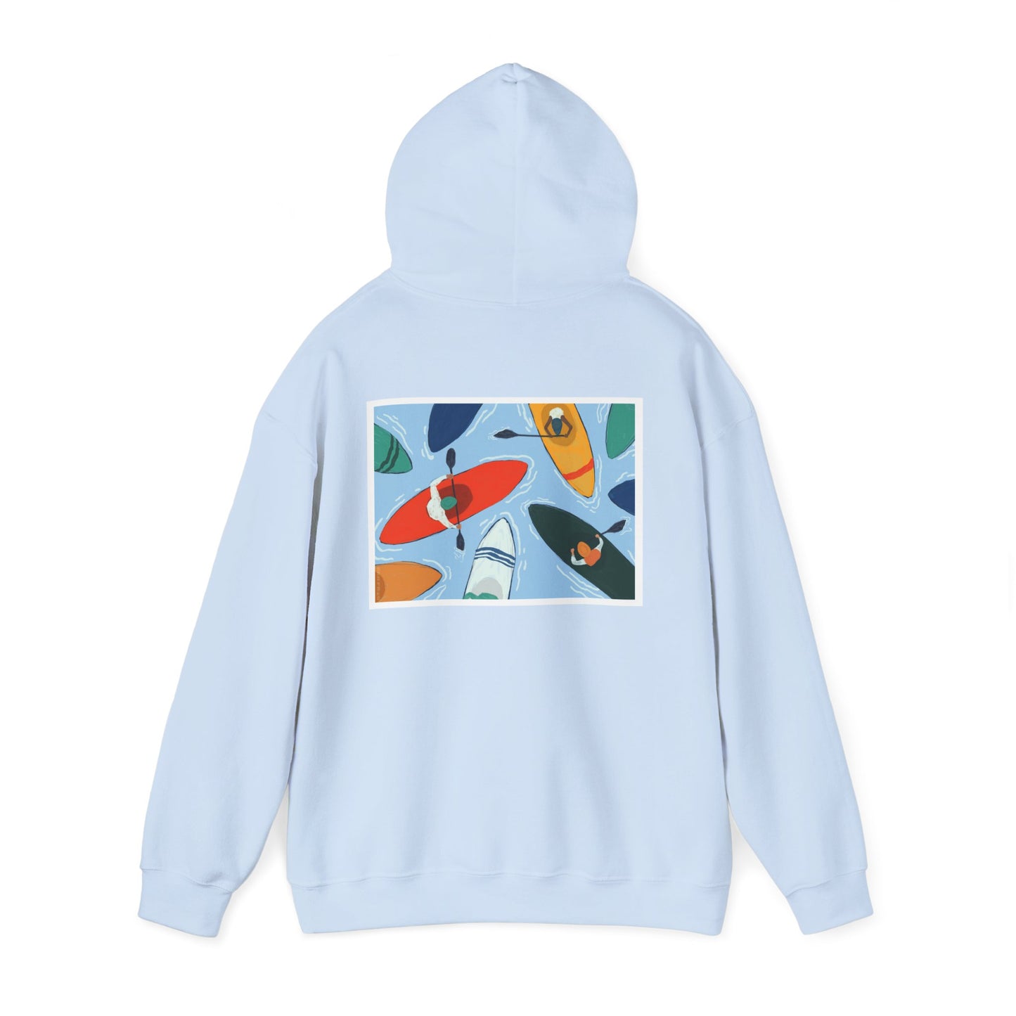 Serene Adventure Hoodie with Lotus Design, Eco-Friendly Sweatshirt for Outdoors, Yoga, Surfing, Beach Days, Mindfulness, Gift for Her, Gift for Him, Kayak Sweatshirt, Outdoor Designs
