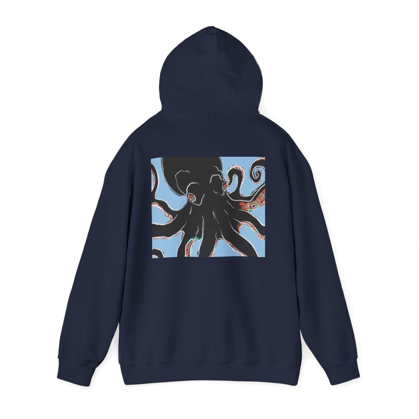 Zen Frog Octopus Unisex Heavy Blend Hooded Sweatshirt, Cozy Graphic Hoodie, Gift for Ocean Lovers, Unique Casual Wear, Relaxed Style