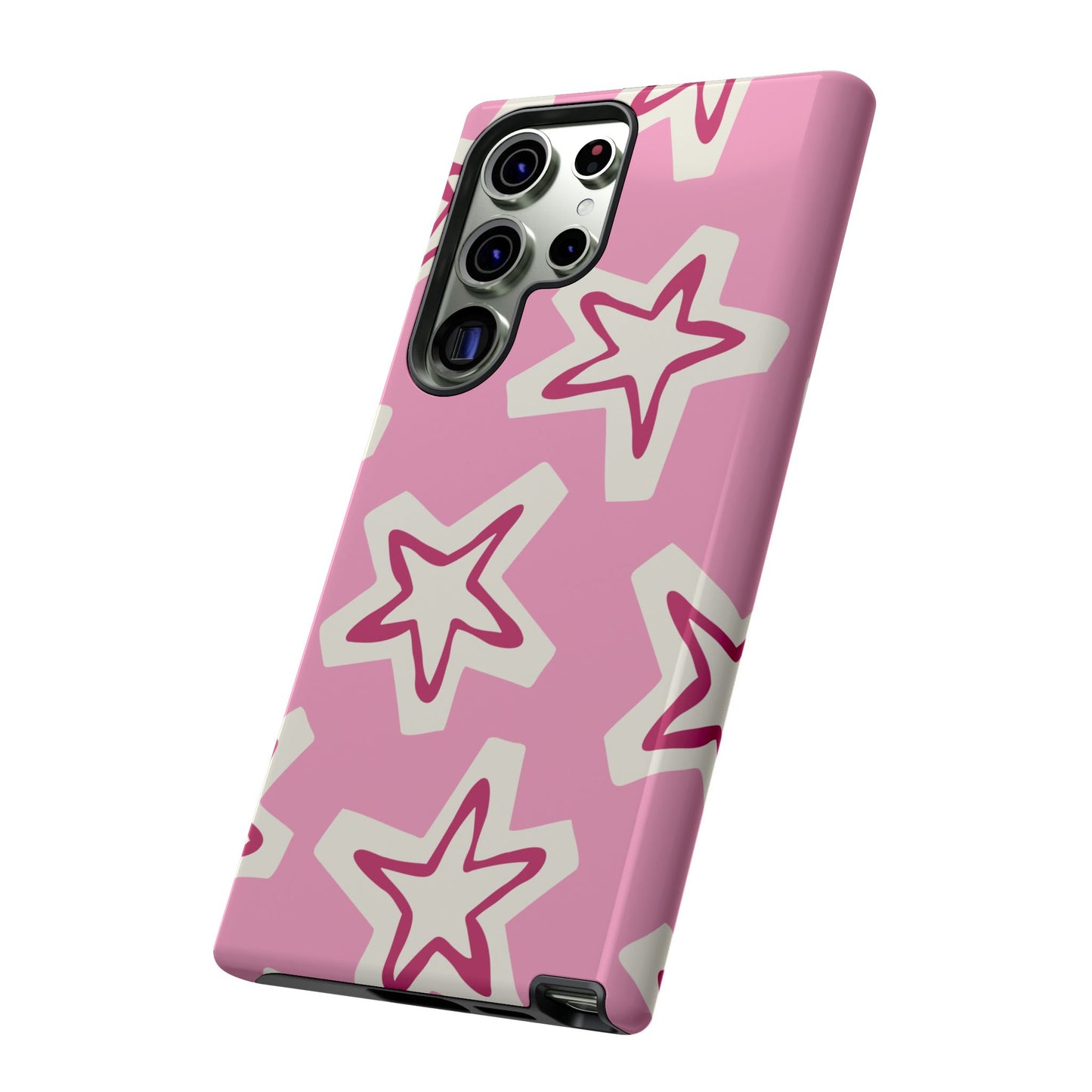 Starry Pink Phone Case | Tough Cases for Trendy Protection, Cute Gift, Fun Design, Holiday Match, Everyday Use