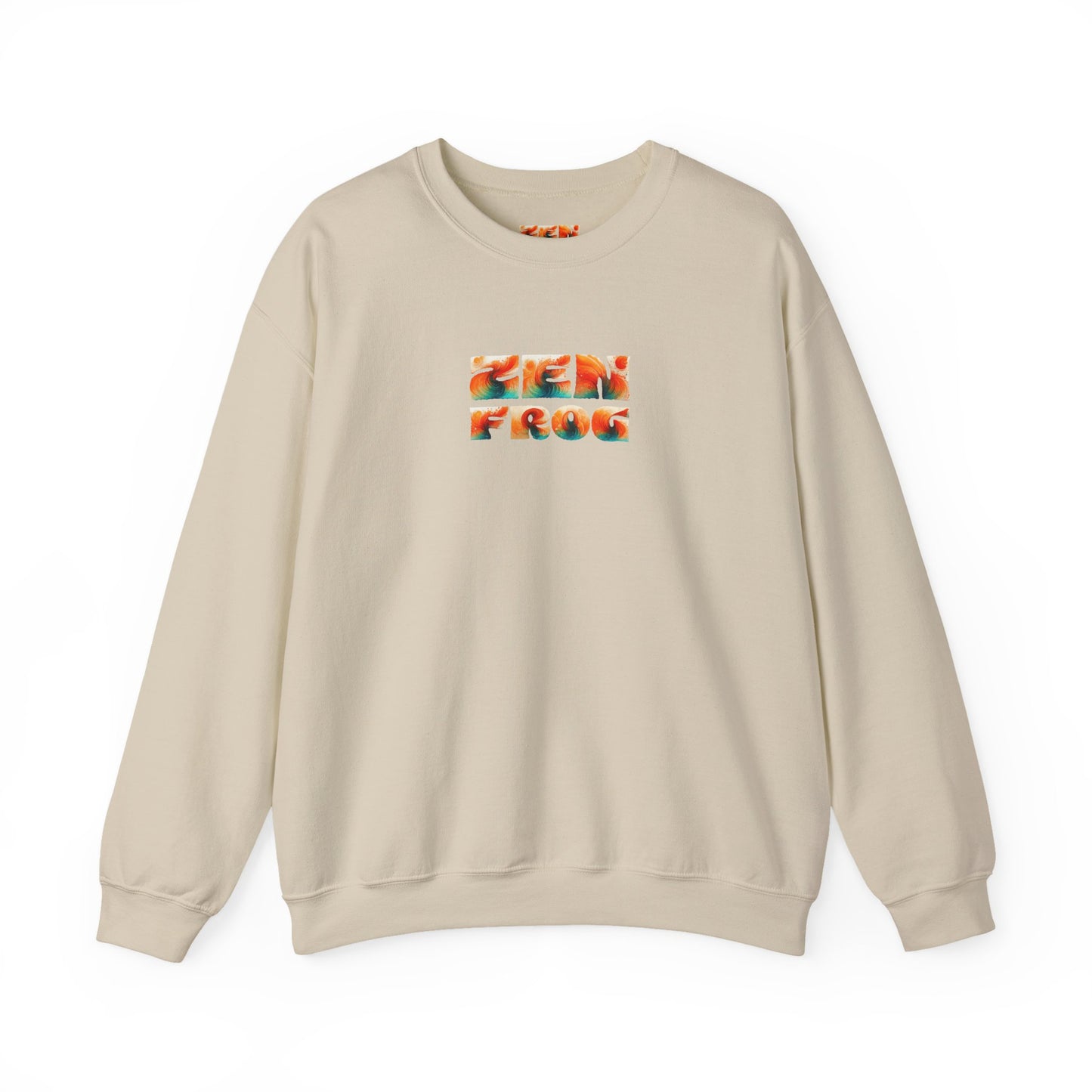 Zen Frog Crewneck Sweatshirt | Cozy Unisex Pullover for Relaxation, Ideal Gift for Nature Lovers, Perfect for Lounging and Casual Outings, Moon, Gift for Him, Gift for Her