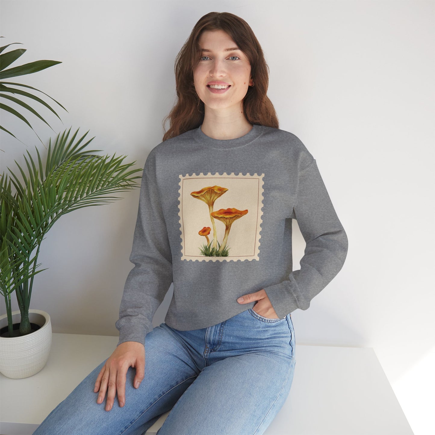 Vintage Floral Crewneck Sweatshirt, Cozy Fall Wear, Unisex Gift, Mushroom Art Apparel, Nature Lover Outfit, Comfy Mushroom Crewneck, Vintage Style