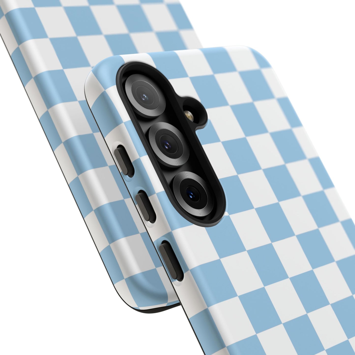 Blue Checkered Phone Case, Tough Phone Cover, Stylish Mobile Protector, Unique Gift for Him/Her, Trendy Accessories for Holidays
