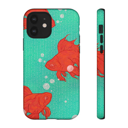 Vibrant Goldfish Phone Case, Colorful iPhone Cover, Ocean Vibe Accessory, Unique Gift for Fish Lovers, Cute Phone Cases