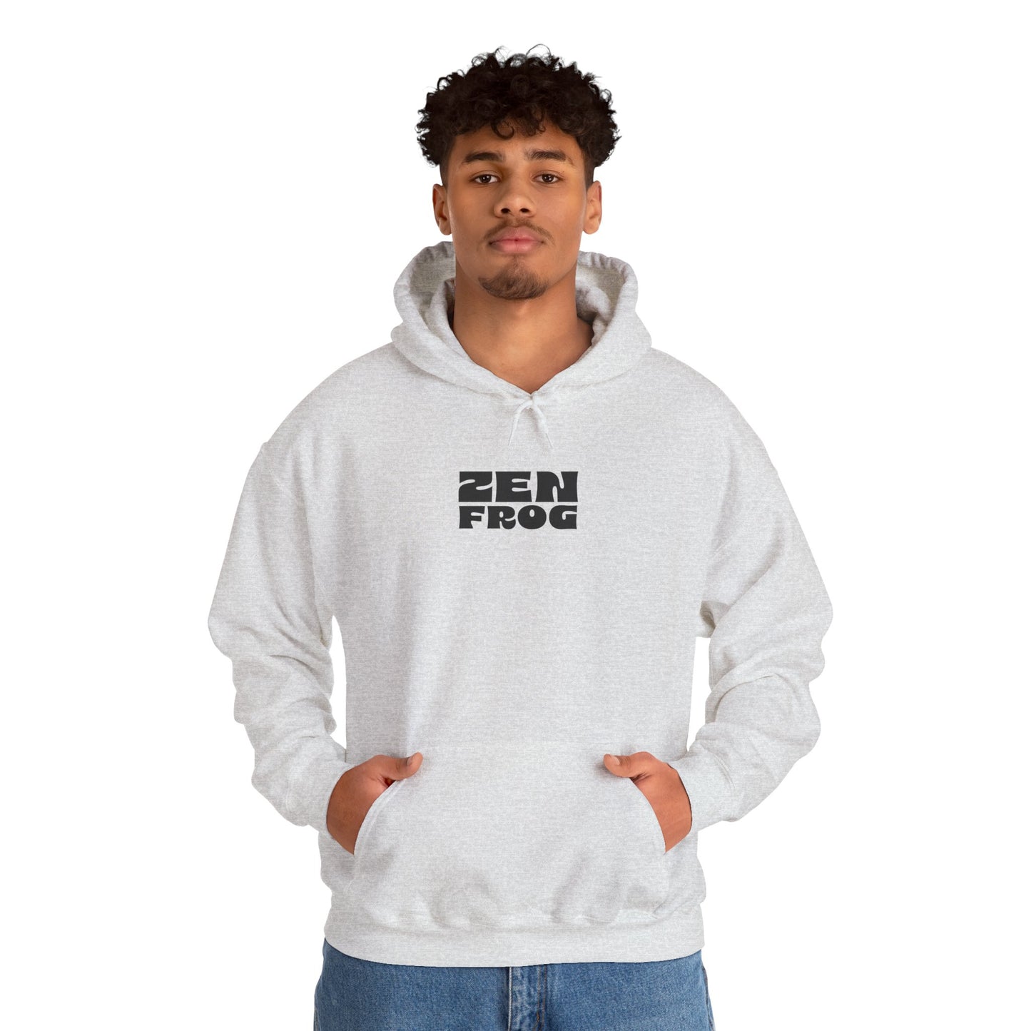 Zen Frog Octopus Unisex Heavy Blend Hooded Sweatshirt, Cozy Graphic Hoodie, Gift for Ocean Lovers, Unique Casual Wear, Relaxed Style
