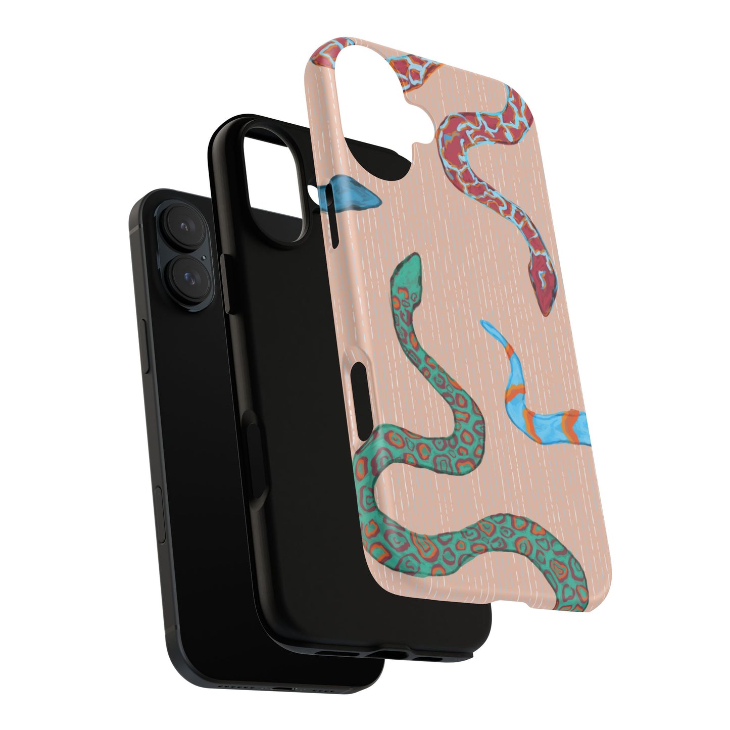 Colorful Snake Phone Case, Tough Phone Case, Unique Phone Cover, Animal Print Case, Gifts for Her, Trendy Accessories