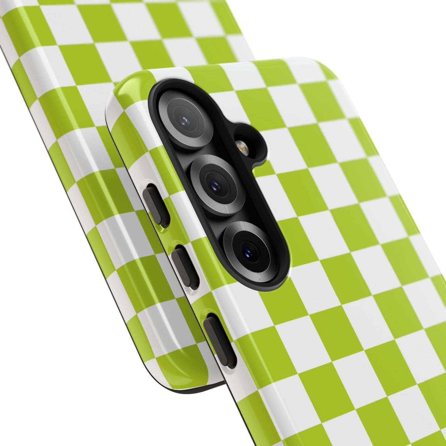 Lively Checker Pattern Phone Case | Tough Cases, Green Checkered Design, Unique Cell Phone Cover, Trendy Accessory, Gift Idea