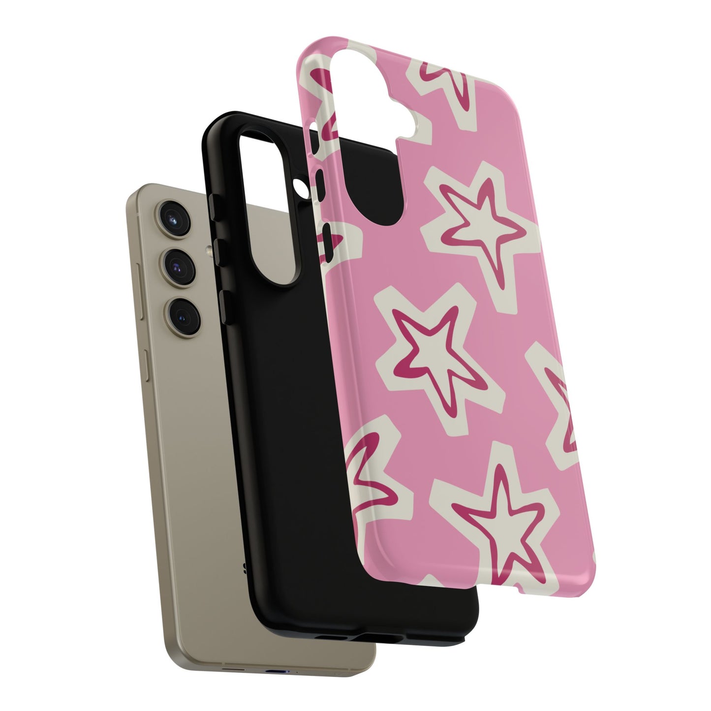 Starry Pink Phone Case | Tough Cases for Trendy Protection, Cute Gift, Fun Design, Holiday Match, Everyday Use