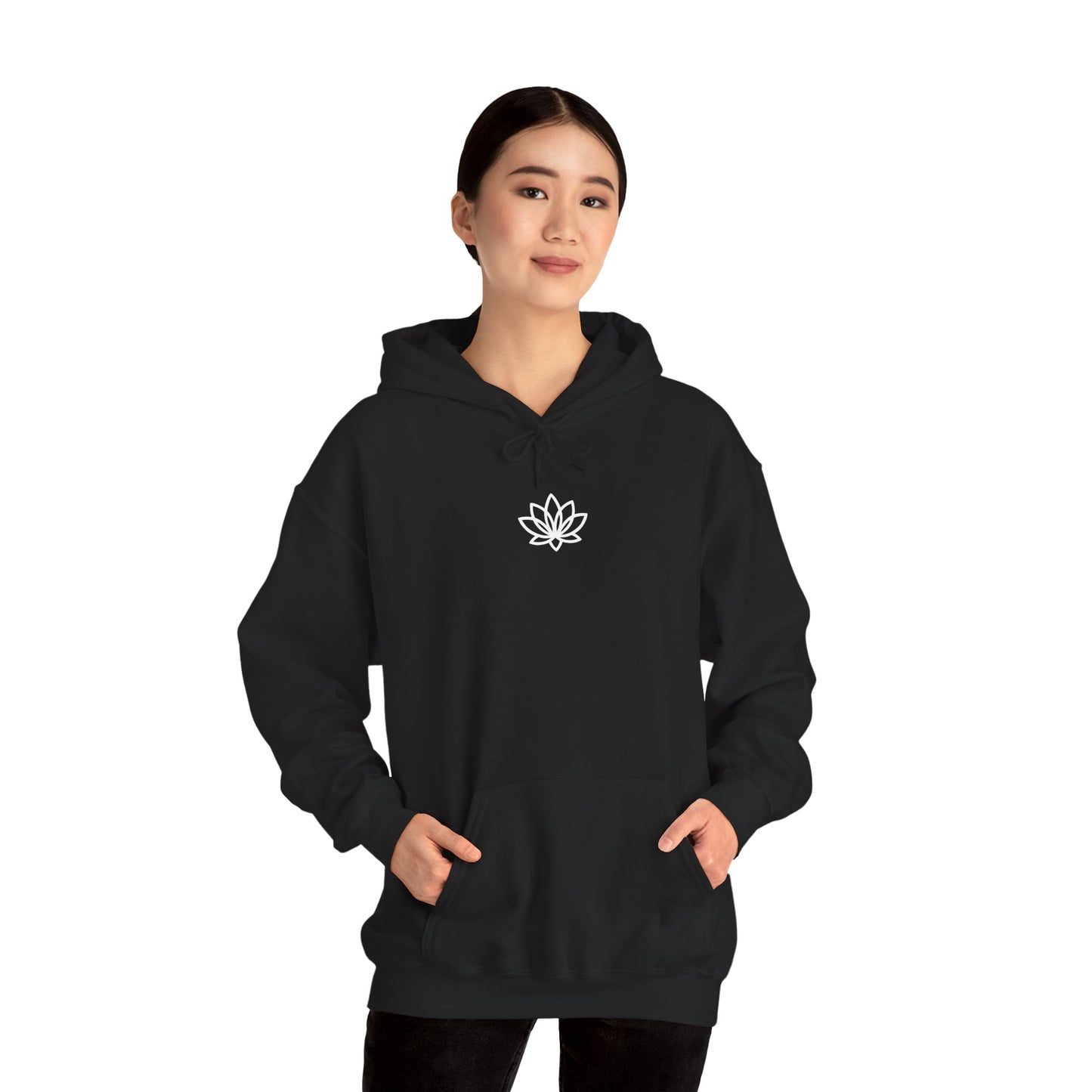 Lotus Flower Unisex Hoodie: Cozy Sweatshirt, Gift for Yoga Lovers, Meditation Apparel, Casual Streetwear, Nature-Inspired Wear, Artsy Collage, Cool Crewnecks